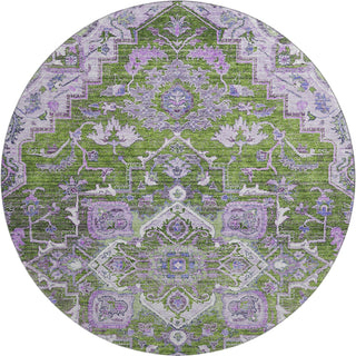 Piper Looms Mayfield Traditional AMF774 Olive Machine Washable Area Rug Round Main Image