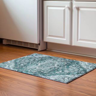 Piper Looms Mayfield Traditional AMF774 Teal Machine Washable Area Rug Scatter Lifestyle Image Feature
