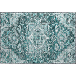 Piper Looms Mayfield Traditional AMF774 Teal Machine Washable Area Rug Scatter Main Image