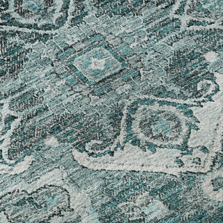 Piper Looms Mayfield Traditional AMF774 Teal Machine Washable Area Rug Swatch Image