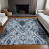 Piper Looms Mayfield Moroccan AMF775 Blue Machine Washable Area Rug Lifestyle Image Feature