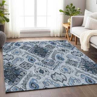 Piper Looms Mayfield Moroccan AMF775 Blue Machine Washable Area Rug Lifestyle Image Feature