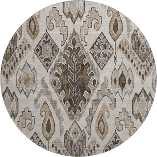Piper Looms Mayfield Moroccan AMF775 Brown Machine Washable Area Rug Round Main Image