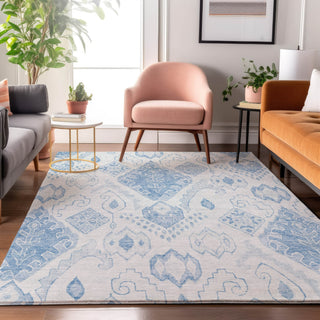 Piper Looms Mayfield Moroccan AMF776 Blue Machine Washable Area Rug Lifestyle Image Feature