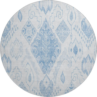 Piper Looms Mayfield Moroccan AMF776 Blue Machine Washable Area Rug Round Main Image