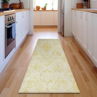 Piper Looms Mayfield Moroccan AMF776 Gold Machine Washable Area Rug Runner Lifestyle Image Feature
