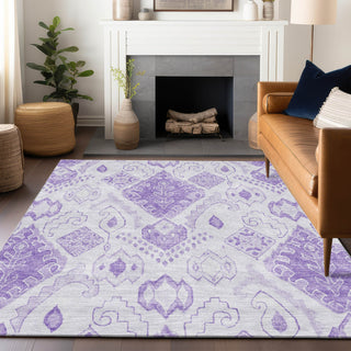 Piper Looms Mayfield Moroccan AMF776 Purple Machine Washable Area Rug Lifestyle Image Feature