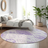 Piper Looms Mayfield Moroccan AMF776 Purple Machine Washable Area Rug Round Lifestyle Image Feature