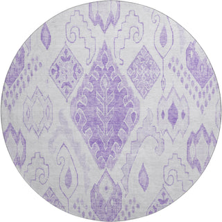 Piper Looms Mayfield Moroccan AMF776 Purple Machine Washable Area Rug Round Main Image