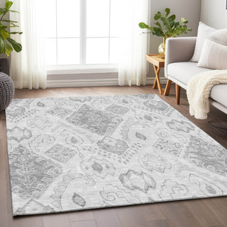 Piper Looms Mayfield Moroccan AMF776 Silver Machine Washable Area Rug Lifestyle Image Feature