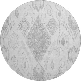 Piper Looms Mayfield Moroccan AMF776 Silver Machine Washable Area Rug Round Main Image