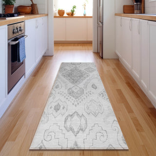 Piper Looms Mayfield Moroccan AMF776 Silver Machine Washable Area Rug Runner Lifestyle Image Feature