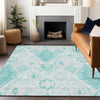 Piper Looms Mayfield Moroccan AMF776 Teal Machine Washable Area Rug Lifestyle Image Feature