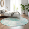 Piper Looms Mayfield Moroccan AMF776 Teal Machine Washable Area Rug Round Lifestyle Image Feature