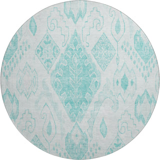 Piper Looms Mayfield Moroccan AMF776 Teal Machine Washable Area Rug Round Main Image