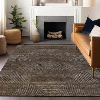 Piper Looms Mayfield Geometric AMF777 Brown Machine Washable Area Rug Lifestyle Image Feature
