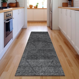 Piper Looms Mayfield Geometric AMF777 Charcoal Machine Washable Area Rug Runner Lifestyle Image Feature