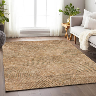 Piper Looms Mayfield Geometric AMF777 Copper Machine Washable Area Rug Lifestyle Image Feature