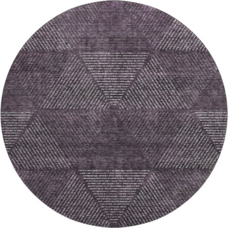 Piper Looms Mayfield Geometric AMF777 Eggplant Machine Washable Area Rug Round Main Image