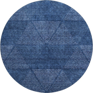 Piper Looms Mayfield Geometric AMF777 Navy Machine Washable Area Rug Round Main Image