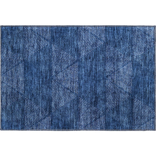 Piper Looms Mayfield Geometric AMF777 Navy Machine Washable Area Rug Scatter Main Image