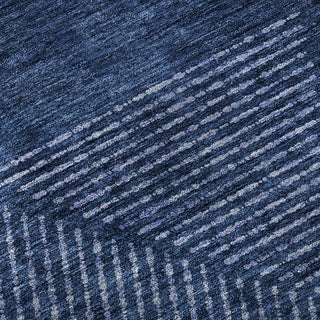 Piper Looms Mayfield Geometric AMF777 Navy Machine Washable Area Rug Swatch Image