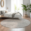Piper Looms Mayfield Geometric AMF777 Taupe Machine Washable Area Rug Round Lifestyle Image Feature