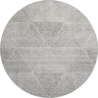 Piper Looms Mayfield Geometric AMF777 Taupe Machine Washable Area Rug Round Main Image