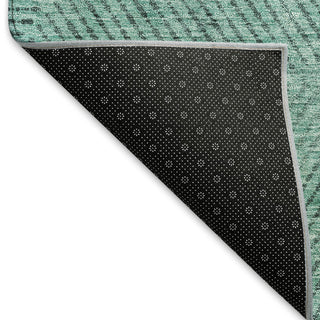 Piper Looms Mayfield Geometric AMF777 Teal Machine Washable Area Rug Backing Image