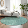 Piper Looms Mayfield Geometric AMF777 Teal Machine Washable Area Rug Round Lifestyle Image Feature