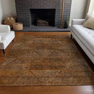 Piper Looms Mayfield Geometric AMF777 Terracotta Machine Washable Area Rug Lifestyle Image Feature