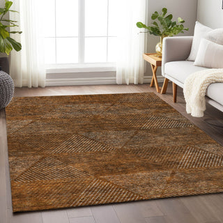 Piper Looms Mayfield Geometric AMF777 Terracotta Machine Washable Area Rug Lifestyle Image Feature