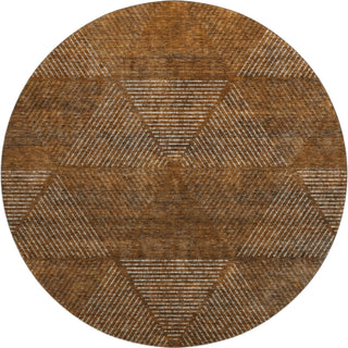 Piper Looms Mayfield Geometric AMF777 Terracotta Machine Washable Area Rug Round Main Image