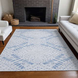 Piper Looms Mayfield Floral AMF778 Blue Machine Washable Area Rug Lifestyle Image Feature