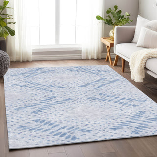 Piper Looms Mayfield Floral AMF778 Blue Machine Washable Area Rug Lifestyle Image Feature
