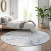 Piper Looms Mayfield Floral AMF778 Blue Machine Washable Area Rug Round Lifestyle Image Feature