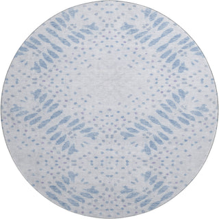Piper Looms Mayfield Floral AMF778 Blue Machine Washable Area Rug Round Main Image