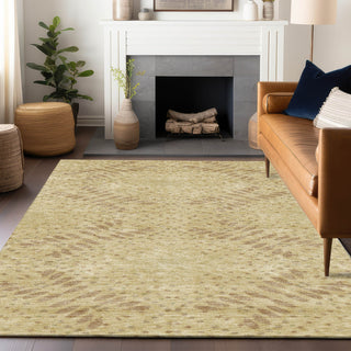 Piper Looms Mayfield Floral AMF778 Gold Machine Washable Area Rug Lifestyle Image Feature