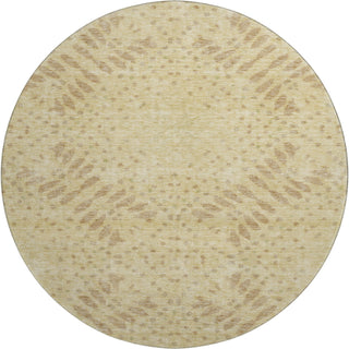 Piper Looms Mayfield Floral AMF778 Gold Machine Washable Area Rug Round Main Image