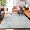 Piper Looms Mayfield Floral AMF778 Teal Machine Washable Area Rug Lifestyle Image Feature