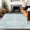 Piper Looms Mayfield Floral AMF778 Teal Machine Washable Area Rug Lifestyle Image Feature