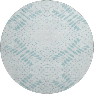 Piper Looms Mayfield Floral AMF778 Teal Machine Washable Area Rug Round Main Image
