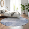 Piper Looms Mayfield Modern AMF779 Blue Machine Washable Area Rug Round Lifestyle Image Feature