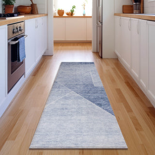 Piper Looms Mayfield Modern AMF779 Blue Machine Washable Area Rug Runner Lifestyle Image Feature