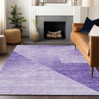 Piper Looms Mayfield Modern AMF779 Purple Machine Washable Area Rug Lifestyle Image Feature