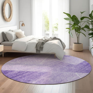 Piper Looms Mayfield Modern AMF779 Purple Machine Washable Area Rug Round Lifestyle Image Feature