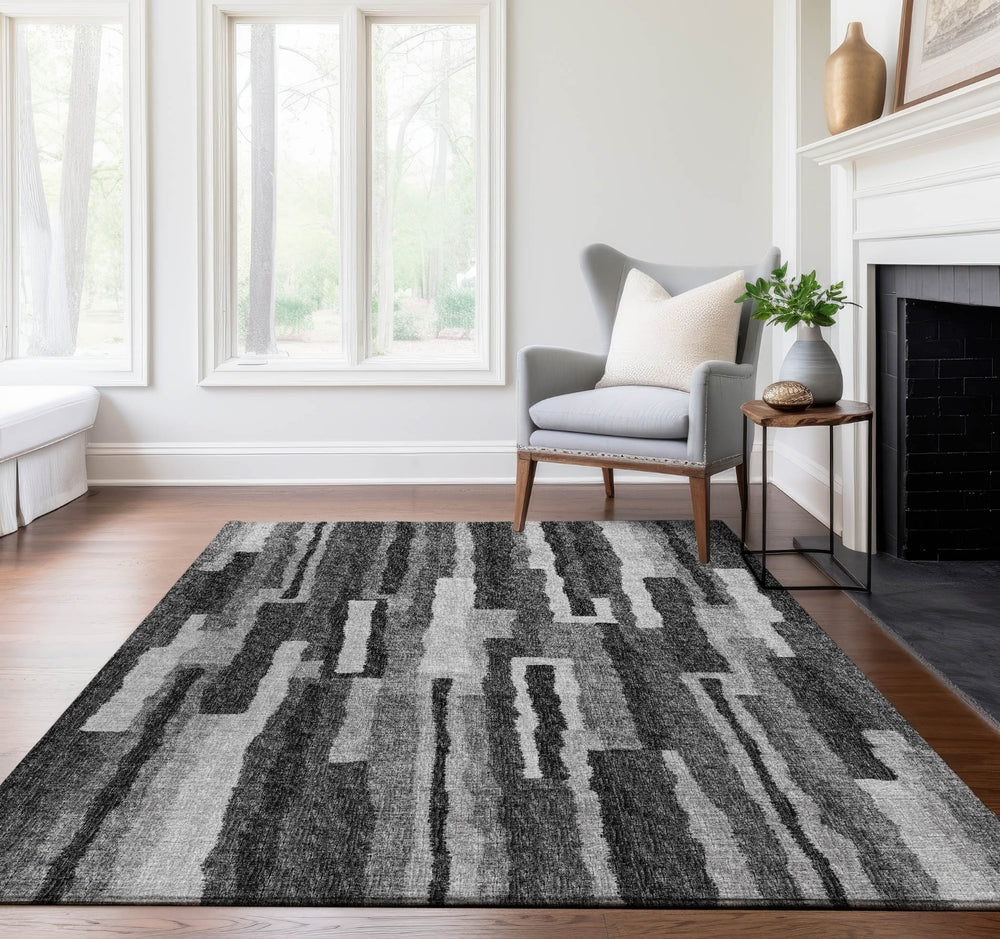 Piper Looms Mayfield Vertical Bars AMF78 Shadow Machine Washable Area Rug Lifestyle Image Feature
