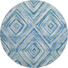 Piper Looms Mayfield Diamonds AMF780 Blue Machine Washable Area Rug Round Main Image