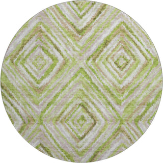 Piper Looms Mayfield Diamonds AMF780 Green Machine Washable Area Rug Round Main Image