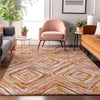 Piper Looms Mayfield Diamonds AMF780 Orange Machine Washable Area Rug Lifestyle Image Feature